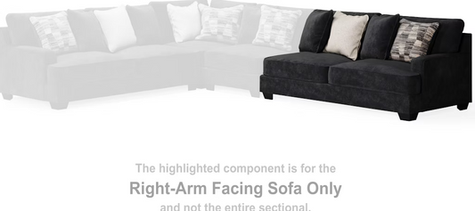 Lavernett Charcoal Sectional Right Hand Facing Sofa
