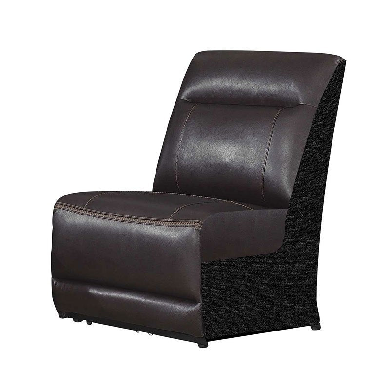 DONCELLA MERLOT LEATHER ARMLESS CHAIR (Closeout)