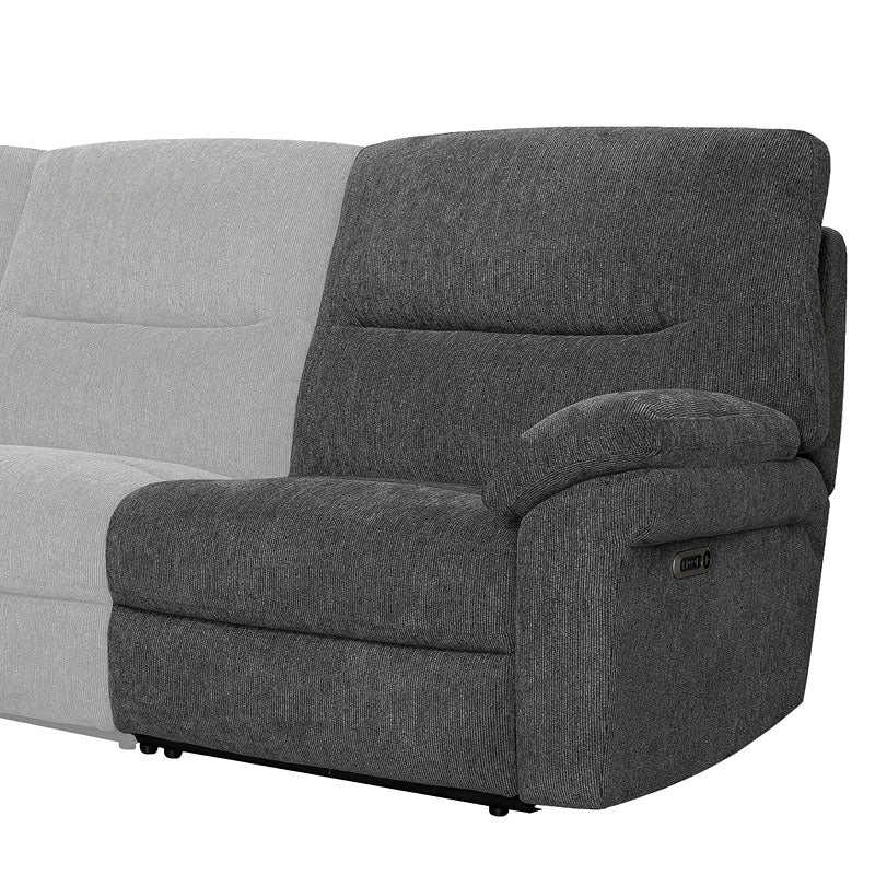 Bryant Ruffles Coal Sectional Power Sectional Right Arm Facing Recliner