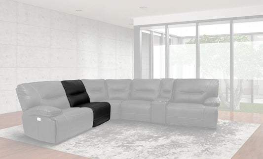 Spartacus Black Sectional Armless Recliner