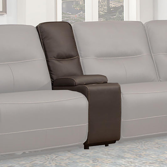 Spartacus Chocolate Sectional Sectional Entertainment Console With Usb Pop-Up