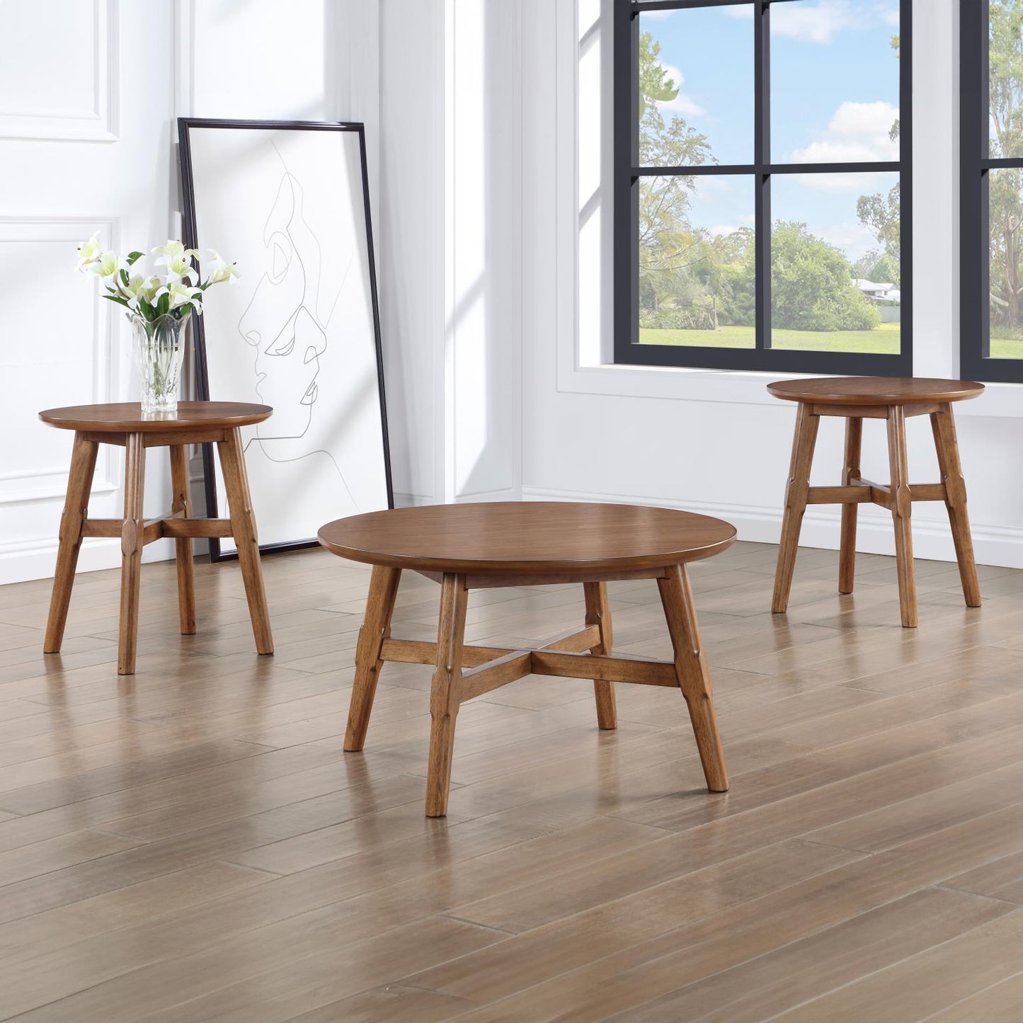 Oslo Brown Cocktail & 2 End Tables