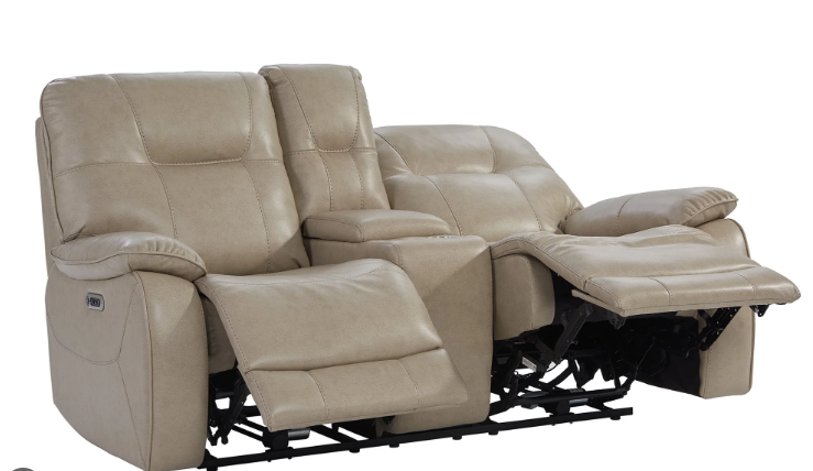 Axel Parchment Power Console Loveseat