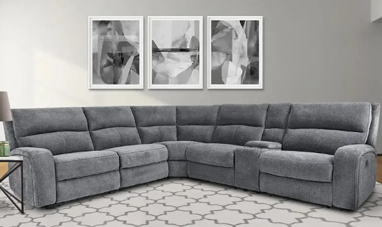 Polaris Bizmark Grey Sectional Armless Chair