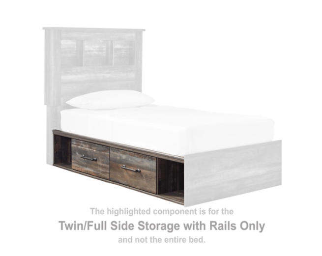 Drystan Side storage w/ rail twin/full sizes