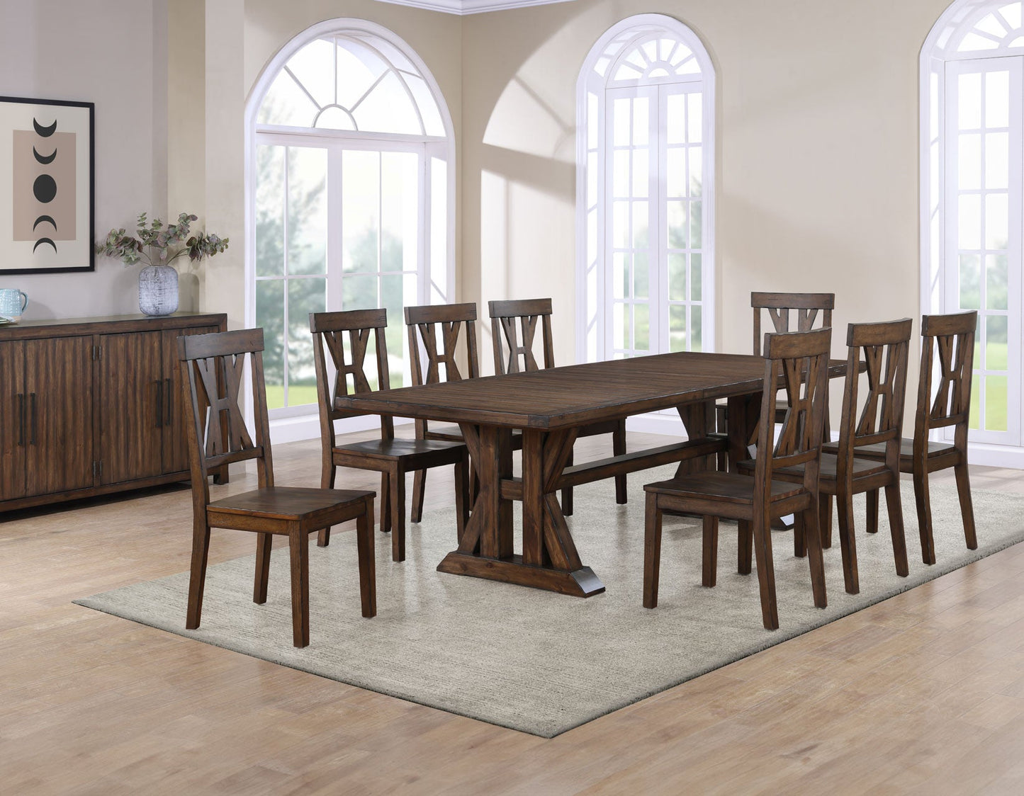 Auburn 86-126" Dining Table, 4 Side Chairs