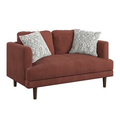 JUNO  LOVESEAT W/2 PILLOWS - RUST