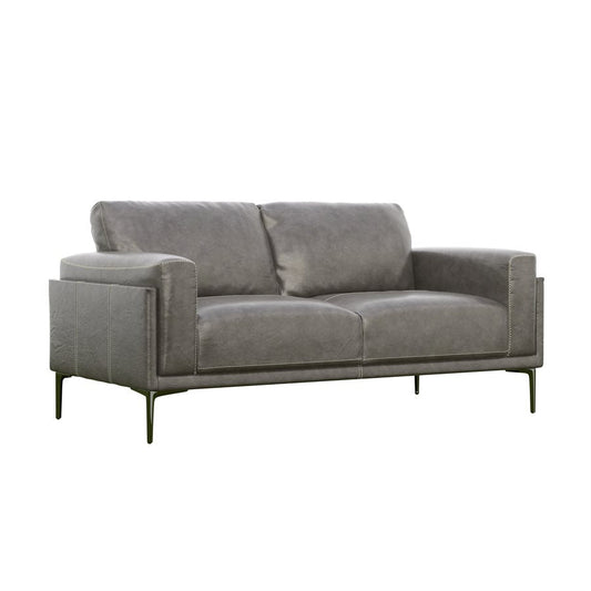 STELLA CHARCOAL LEATHER SOFA