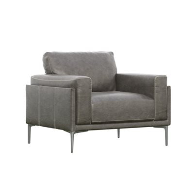 STELLA CHARCOAL LEATHER CHAIR