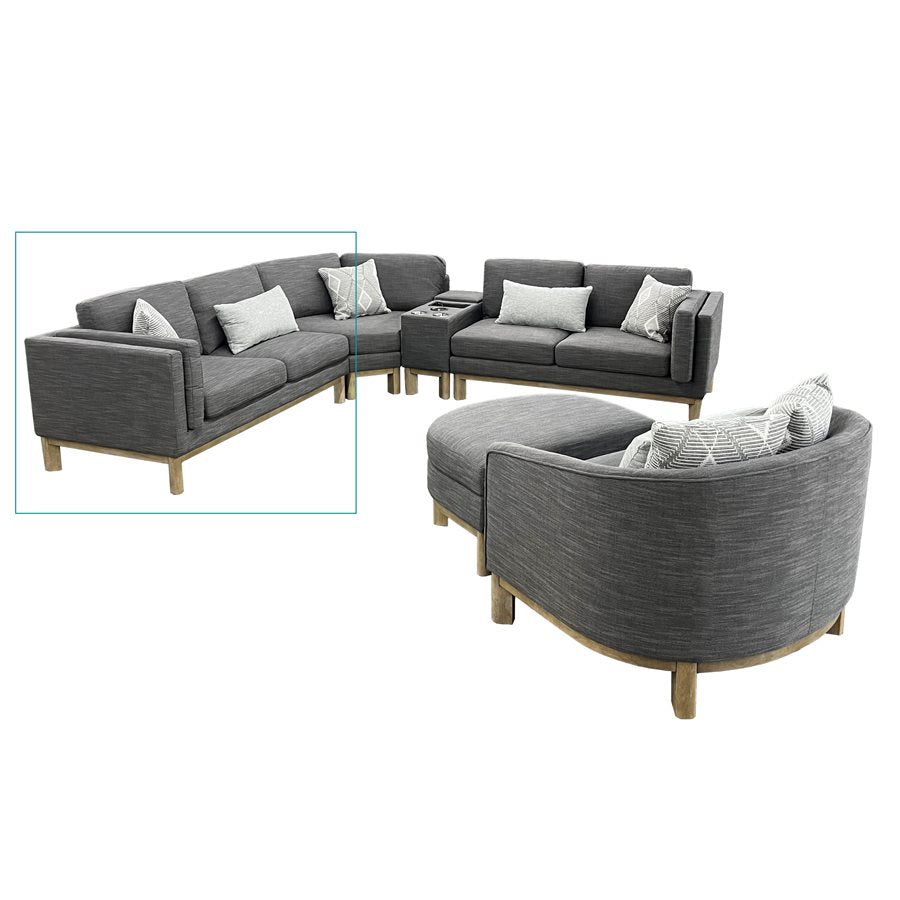 MAEVE GRAY LSF LOVESEAT W / 1 KIDNEY AND 1 SQUARE PILLOW
