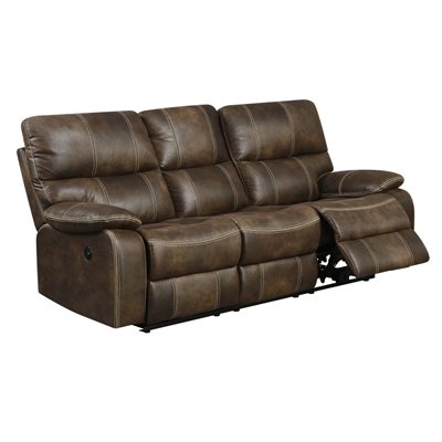 JESSE JAMES POWER SOFA W/USB POWER OUTLET-BROWN