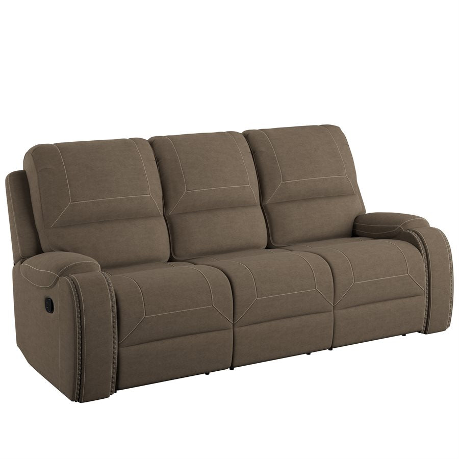ADRIAN  MOTION SOFA W/ DROPDOWN TABLE & USB - BROWN