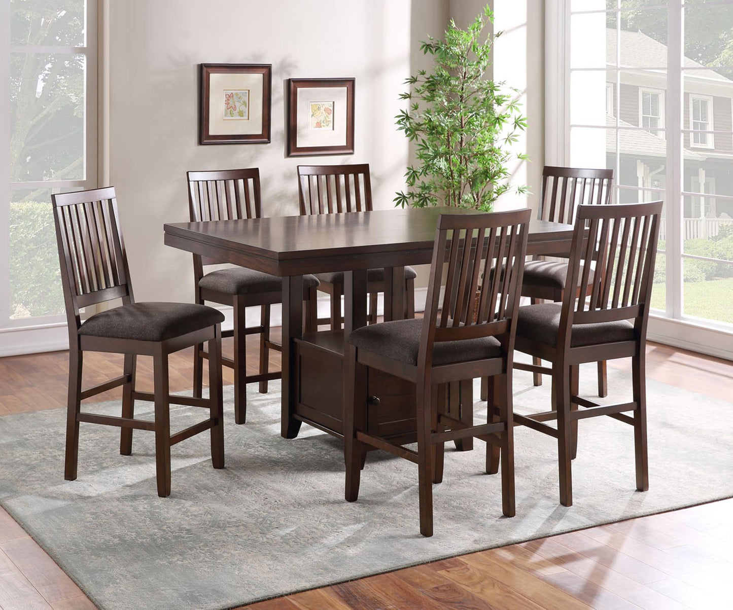 Yorktown Counter Table, 8 Counter Chairs