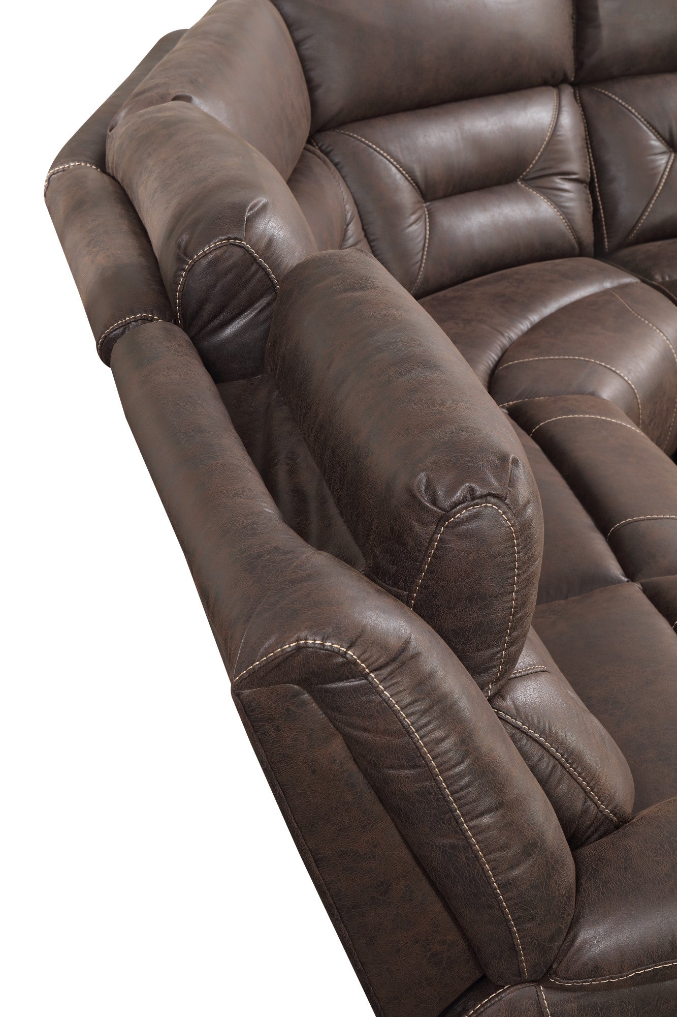 Aria Brown Dual-Power Reclining 3-Piece Sectional