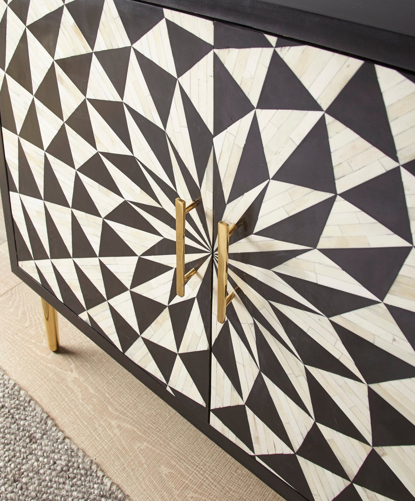 Benzara 2 Door Bone Inlay