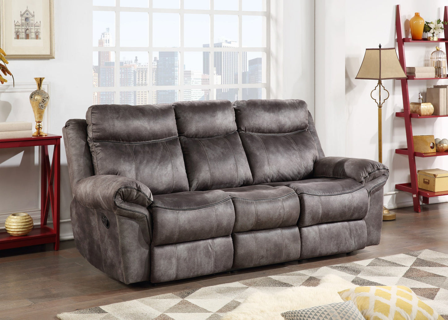 Nashville Recliner Sofa Grey w/