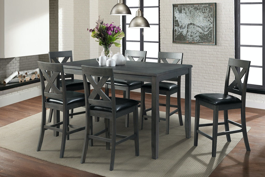 ALEX 7pc. 60in Counter Dining Set (Gray)