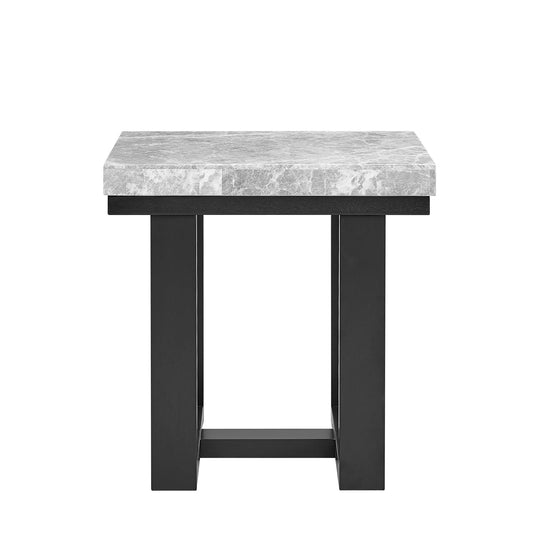 Lucca Gray Marble Top End Table
