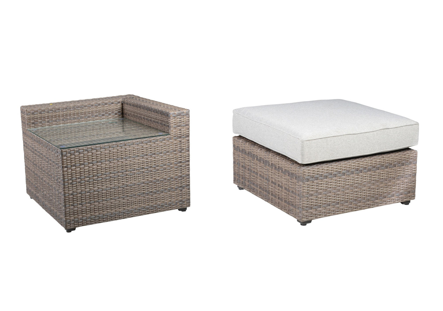 Tamyra Corner Side Table & Ottoman