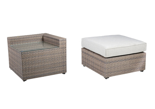 Tamyra Corner Side Table & Ottoman