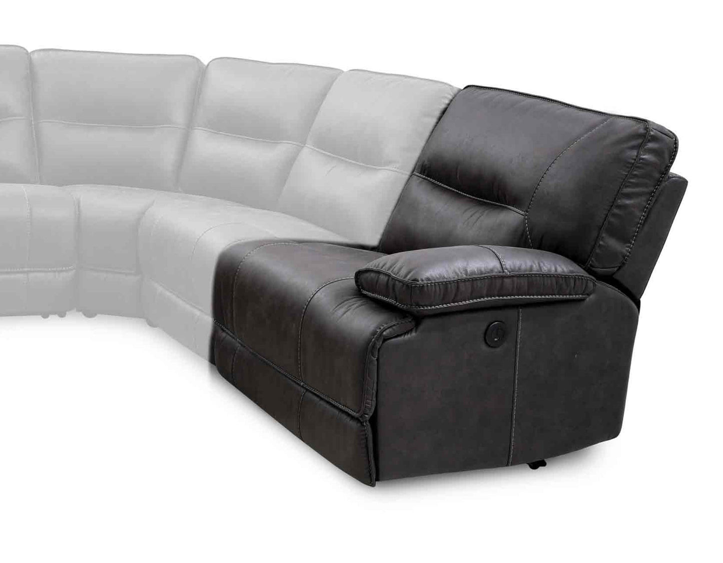 Ogden Sectional RAF Pwr Recline Granite