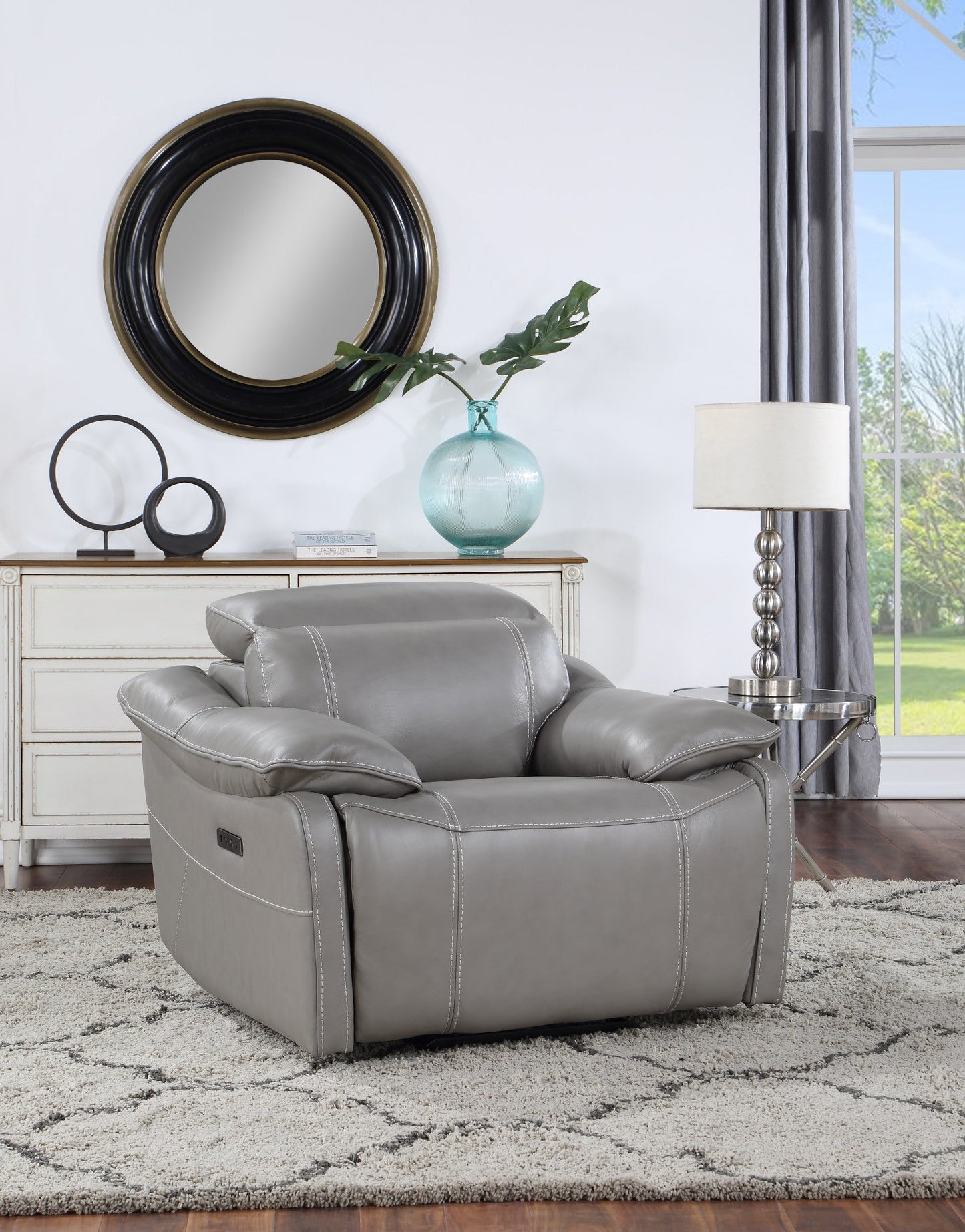 Alpine Leather P/P Recliner Smo