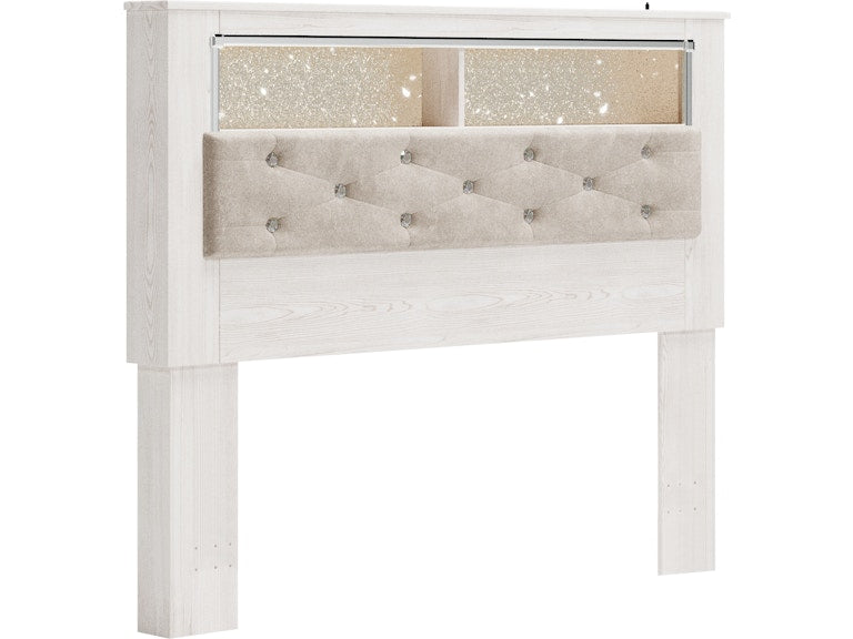 Altyra White Queen Bookcase Headboard
