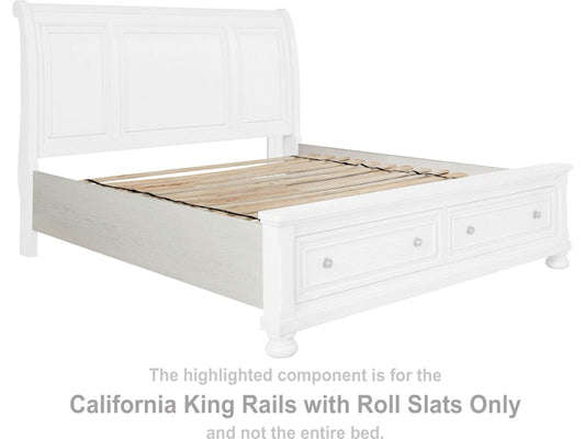 Robbinsdale Cal King Sleigh Rails with Roll Slats