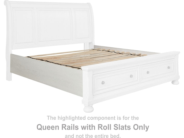 Robbinsdale Queen Sleigh Rails with Roll Slats