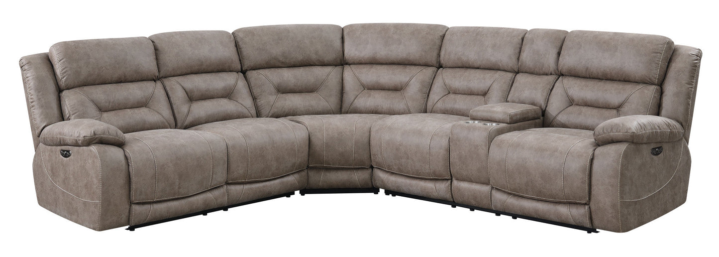 Aria Sand Sectional RAF Dual-Power Reclining Sectional Loveseat