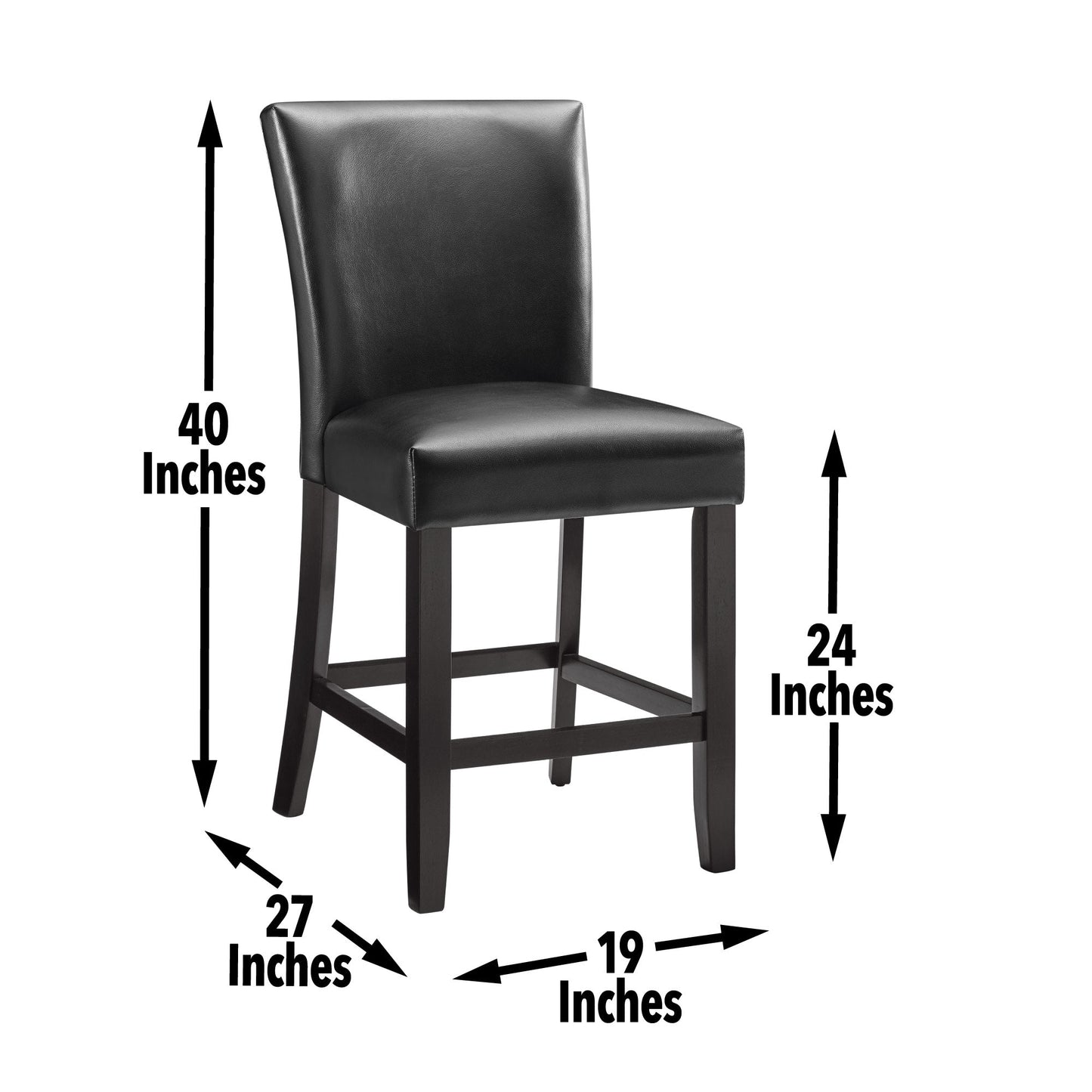 Carrara Black PU Counter Chair