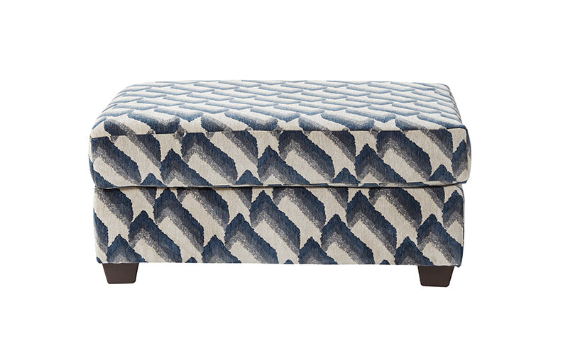 13500 - Checkmark Indigo OTTOMAN