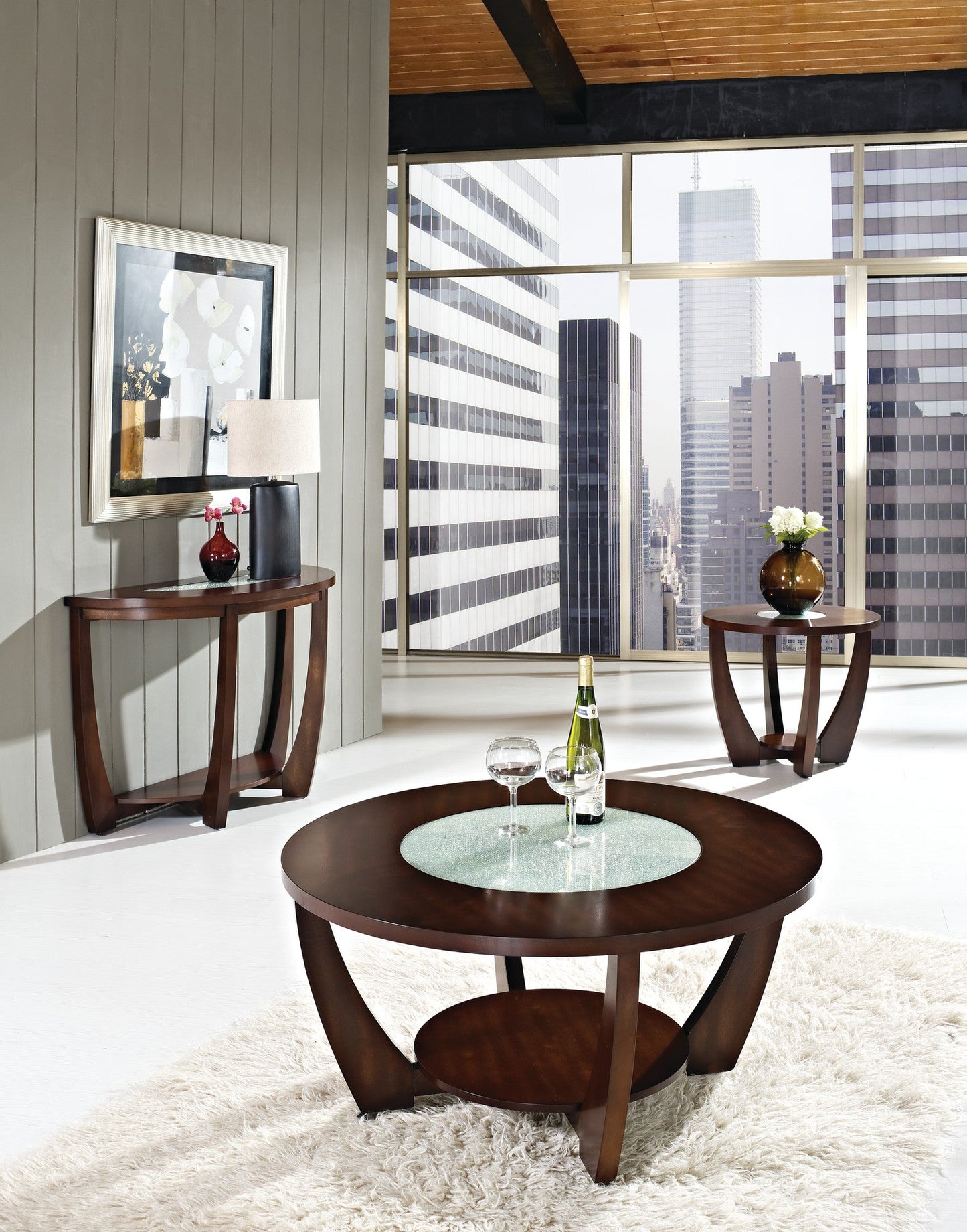 Rafael End Table w/CrackedGlass