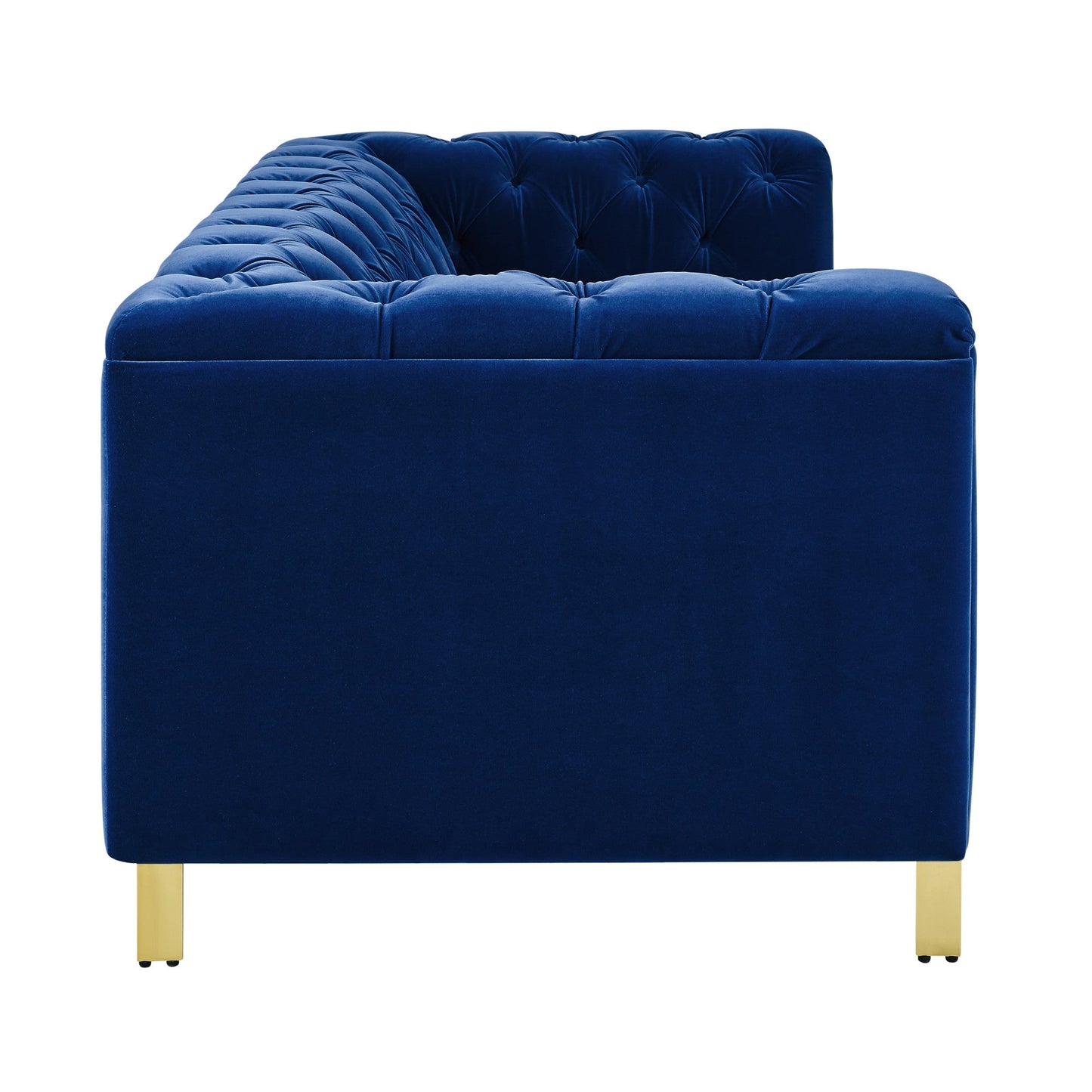 Charlene Blue Velvet Button Tufted Sofa