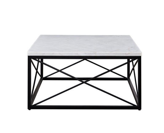 Skyler White Marble Top Square