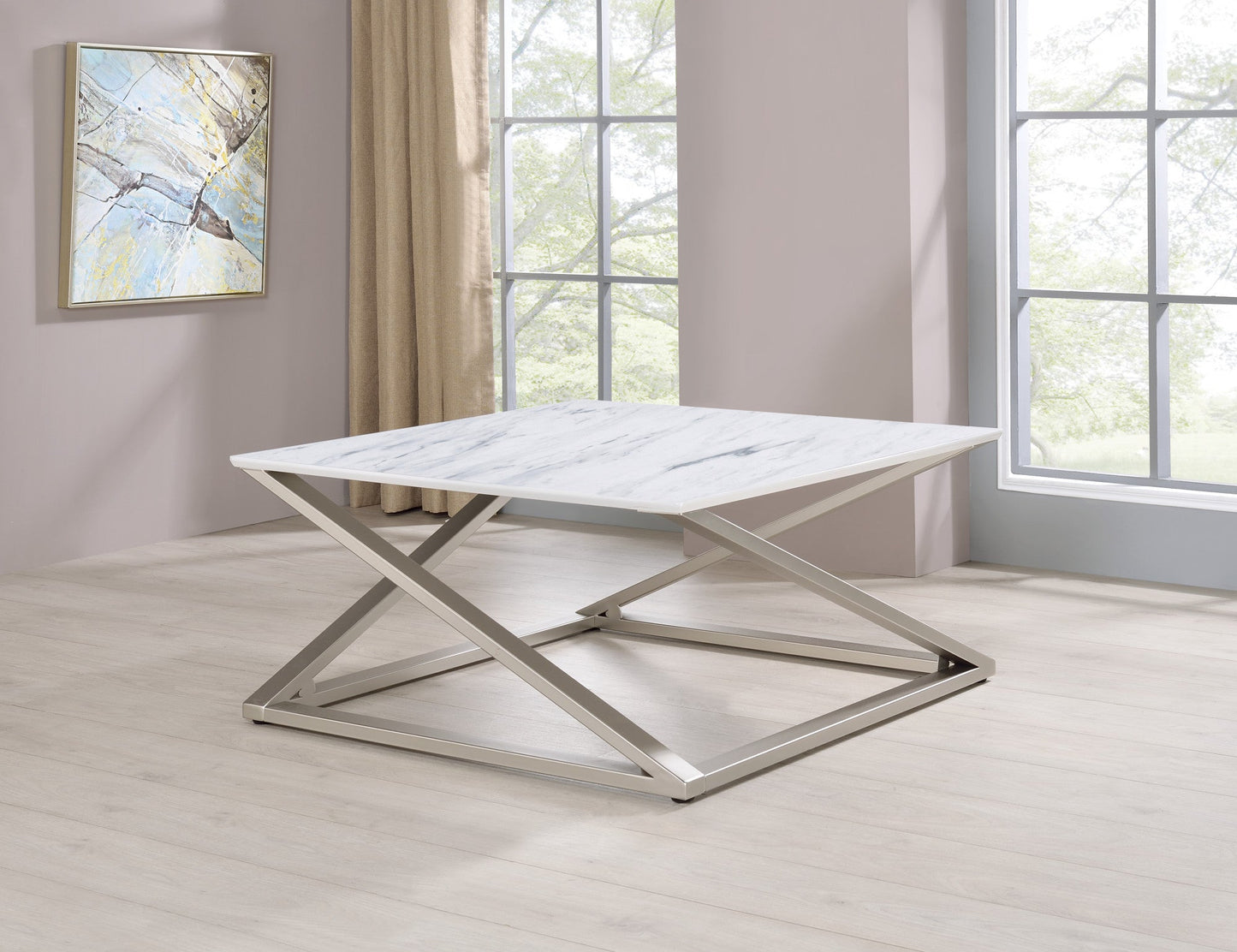 Zurich Faux White Marble Top