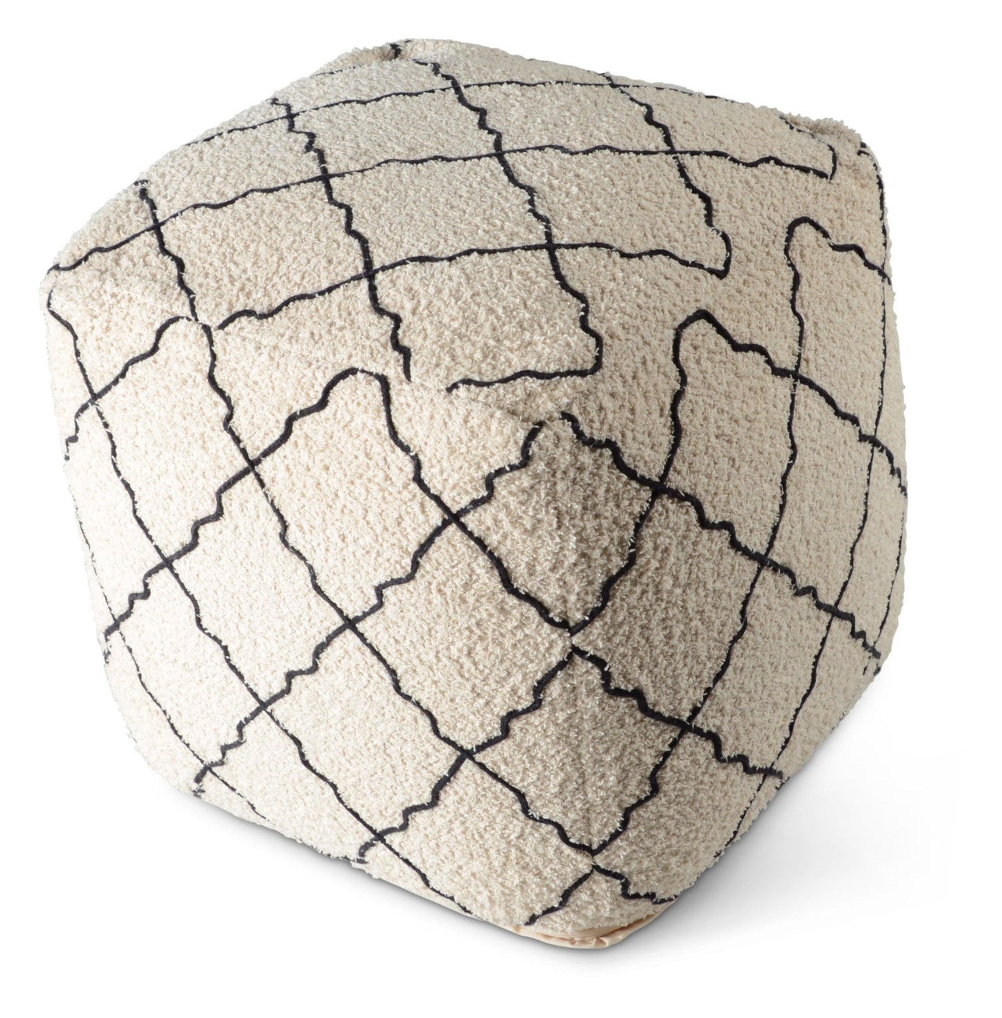 Lattice Square Pouf