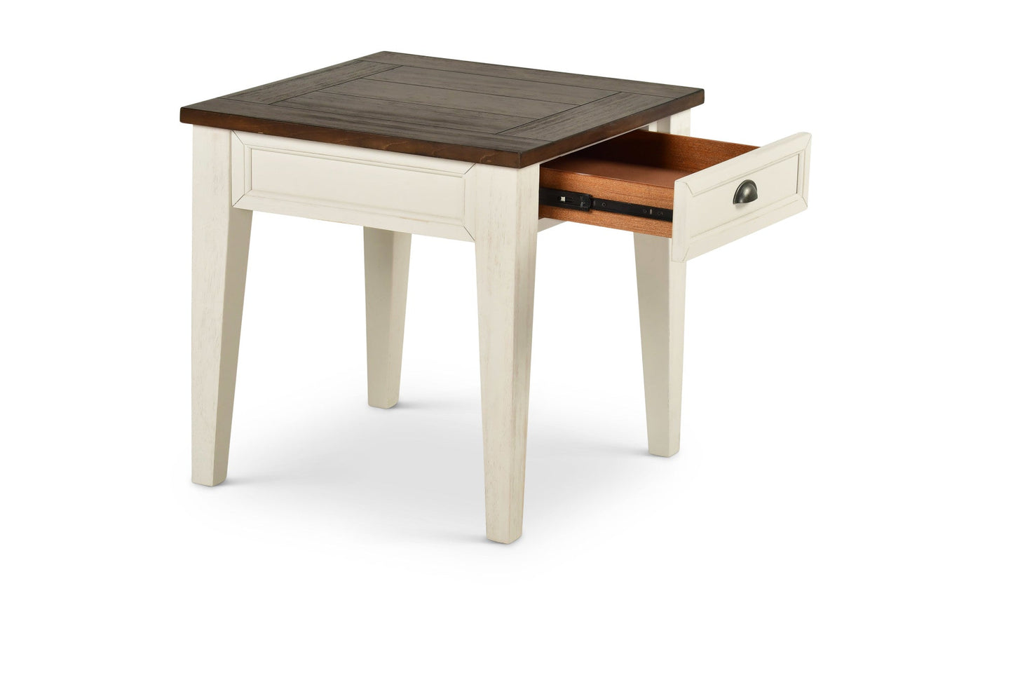 Cayla End Table Dark Oak/White