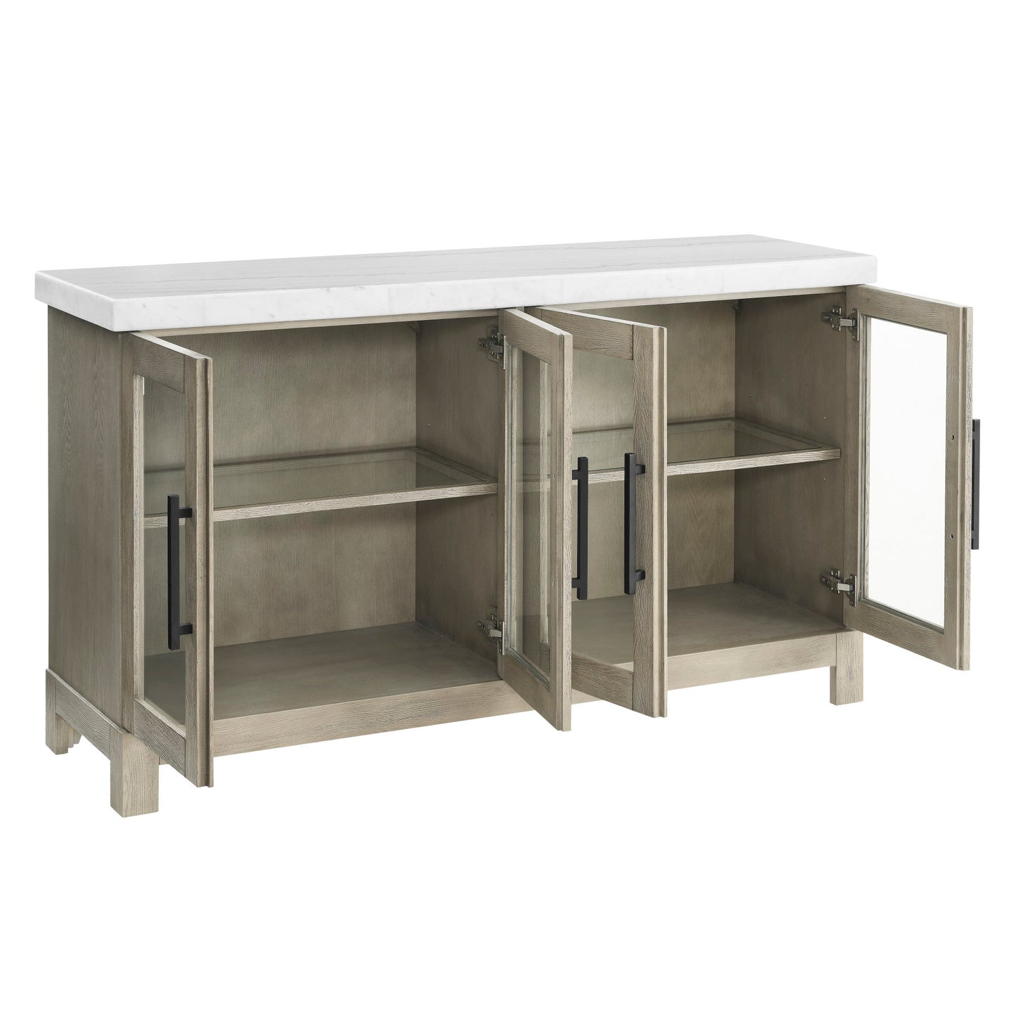 Carena White Marble Top Sideboard w/Powe