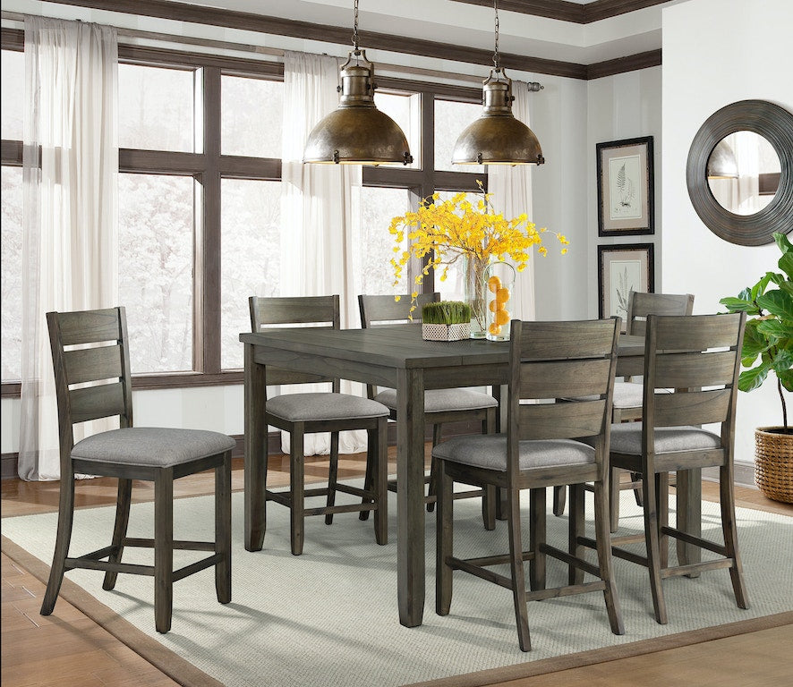 CATO Counter Chair Slat Back (Gray)