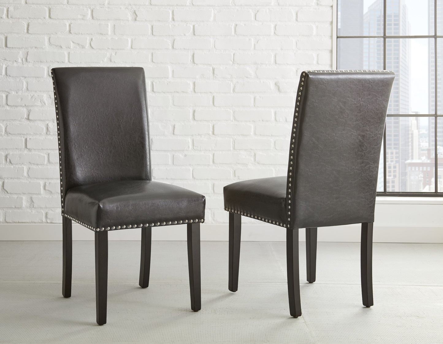 Verano Gray PU Side Chair