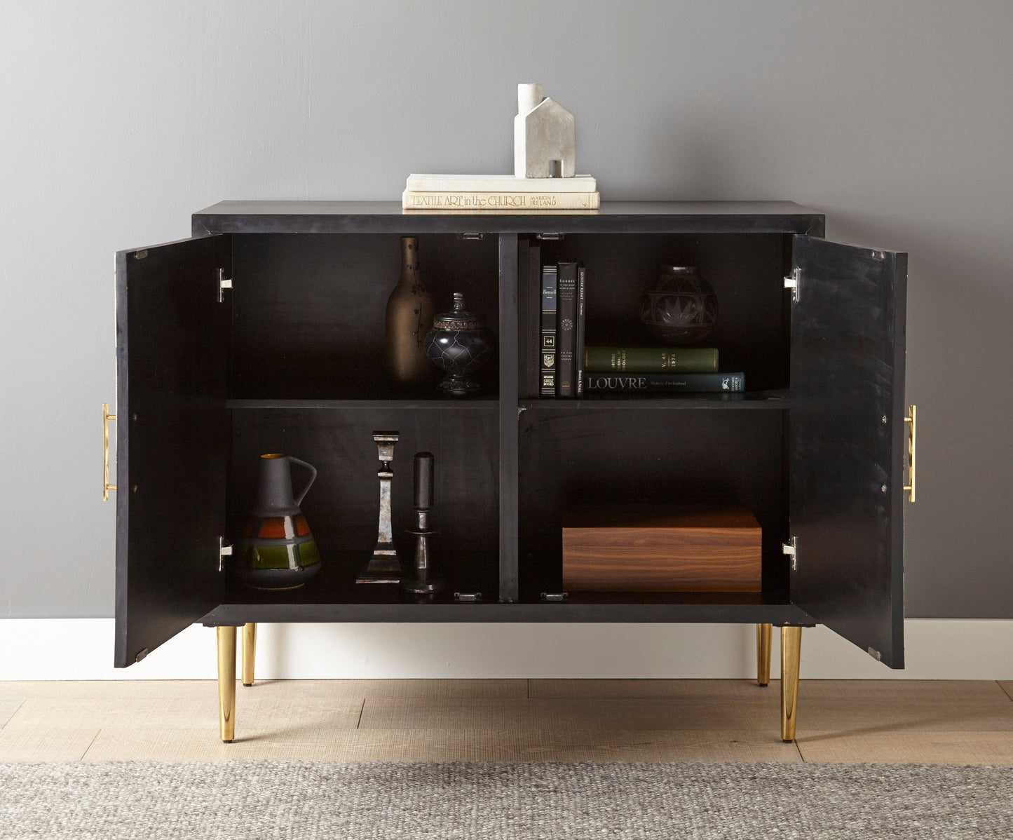 Benzara 2 Door Bone Inlay