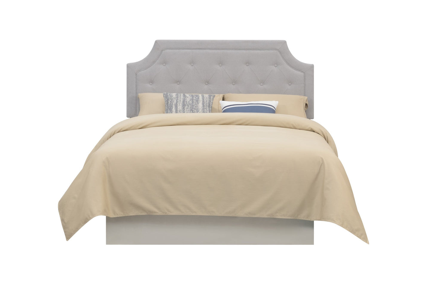 Alta Queen Headboard Bed Grey Fabric