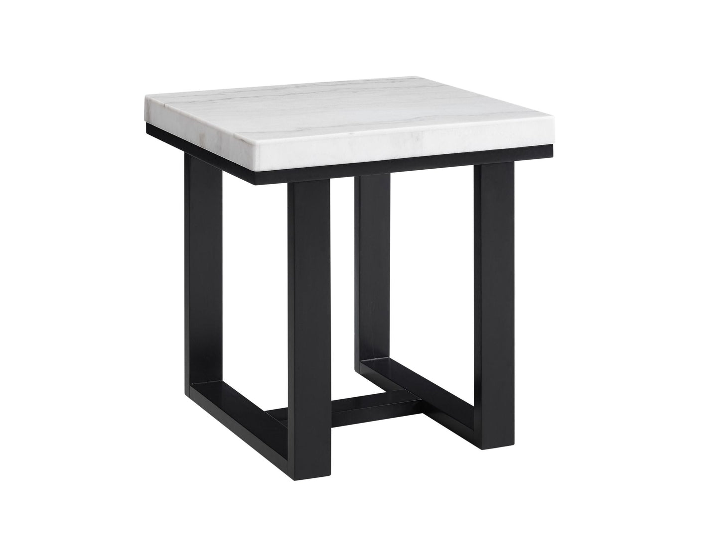 Lucca White Marble Top End Tbl