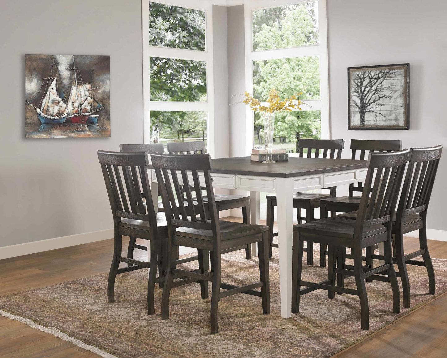 Cayla 9 Pc Counter Height Dining Set