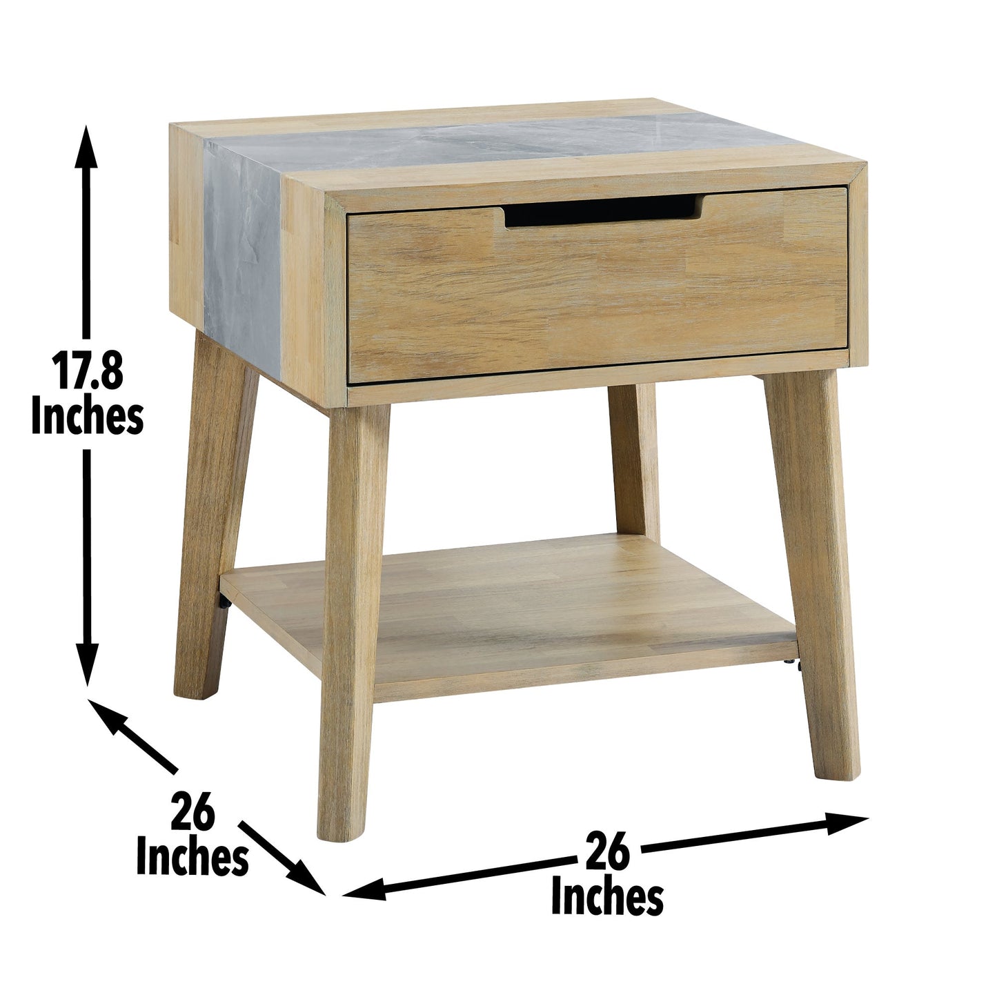Calgary Gray Sintered Stone End Table