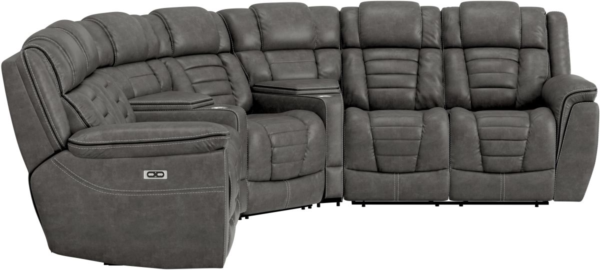 ROSENBURG ARMLESS RECLINER W/ POWER HEADREST AND RECLINER - GREY