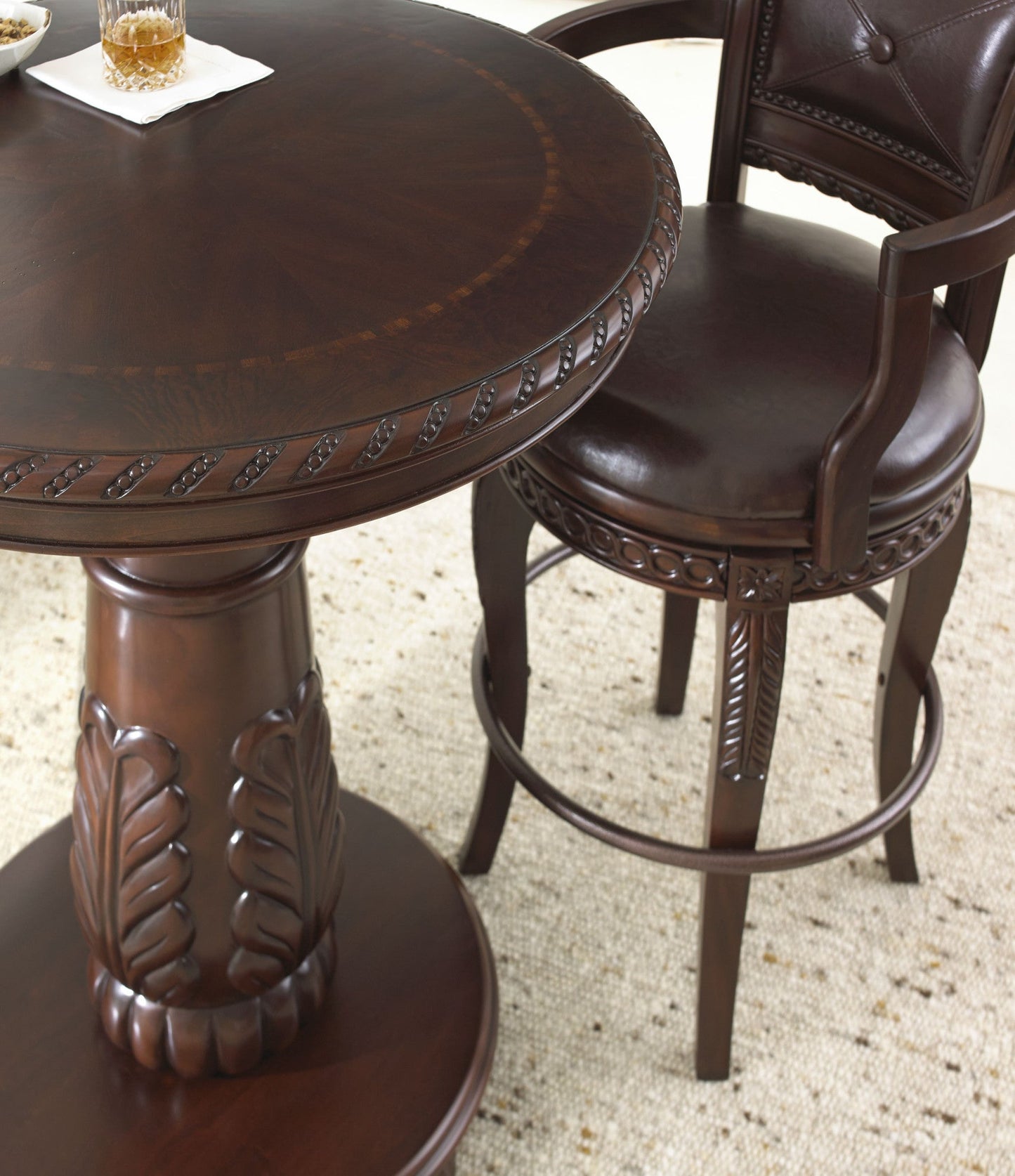 Antoinette PU Swivel Bar Chair
