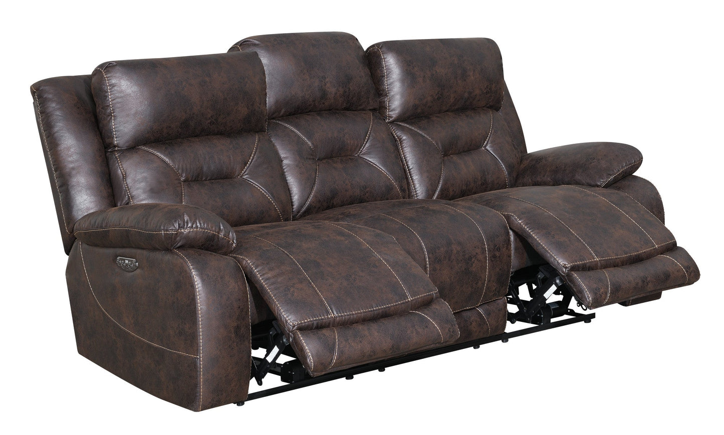 Aria Brown Dual-Power Reclining Sofa