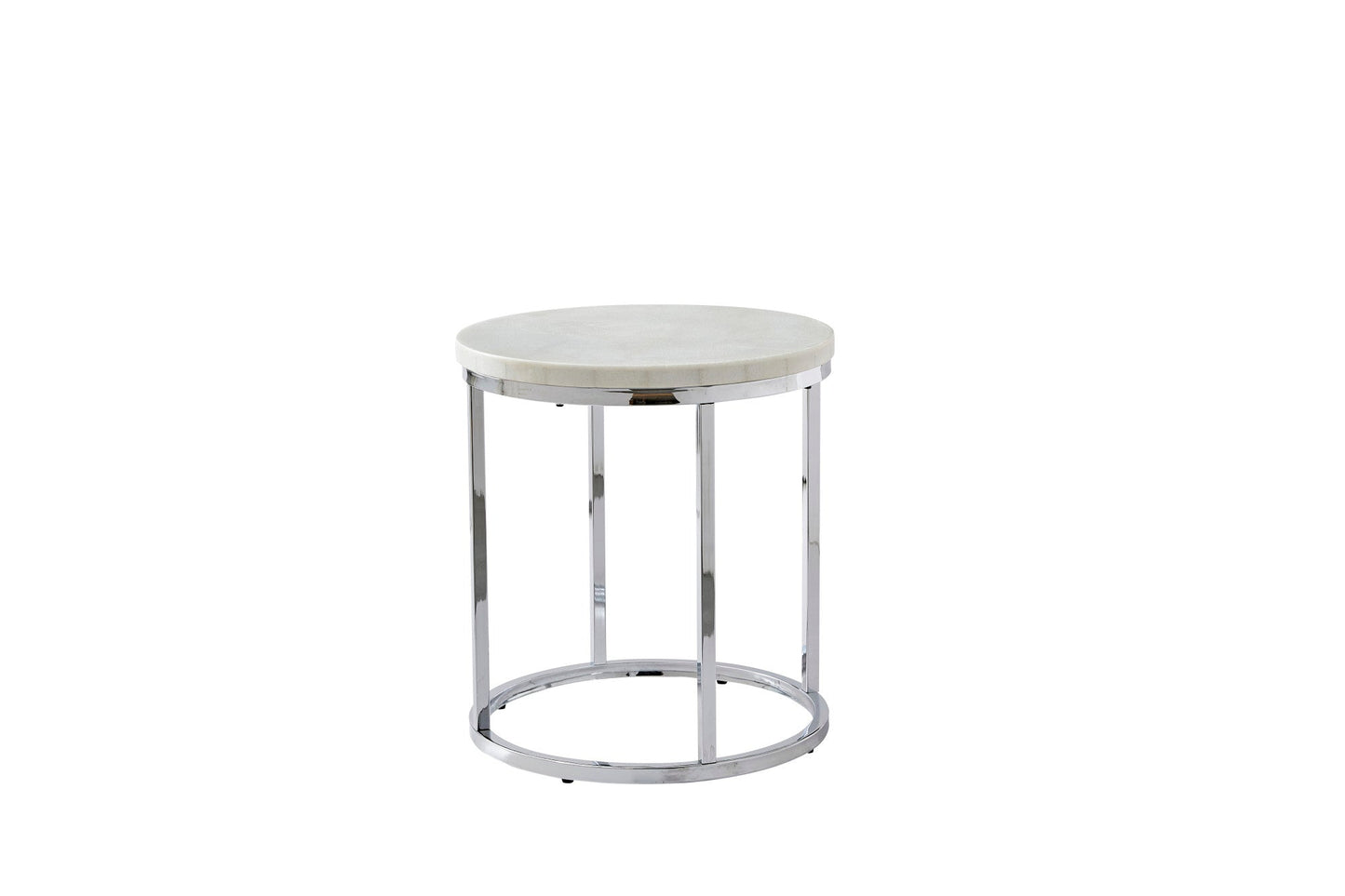 Echo White Marble Top Round End